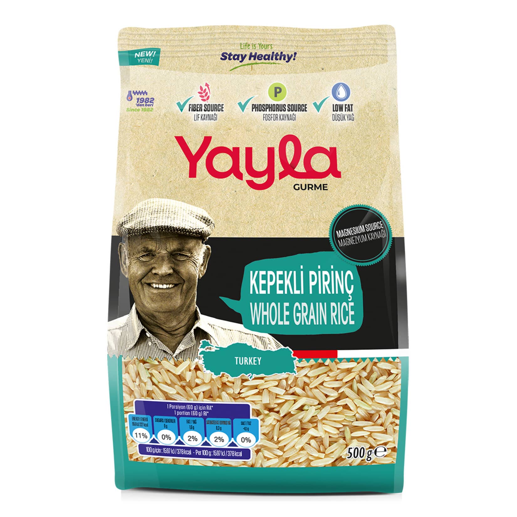 Yayla Gurme Kepekli Pirinç 500 g