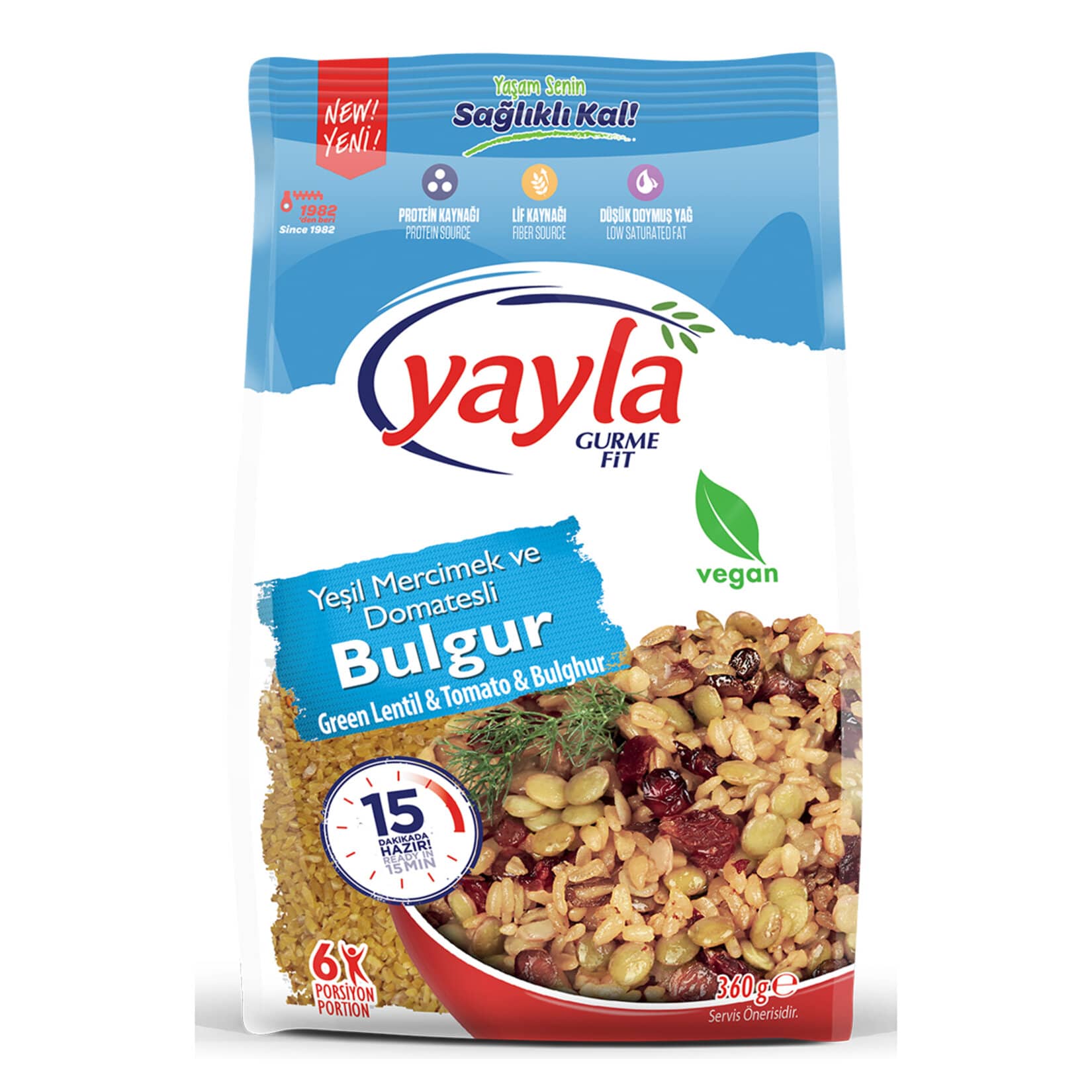 Yayla Gurme Fit Yeşil Mercimek Domates Bulgur 360 g