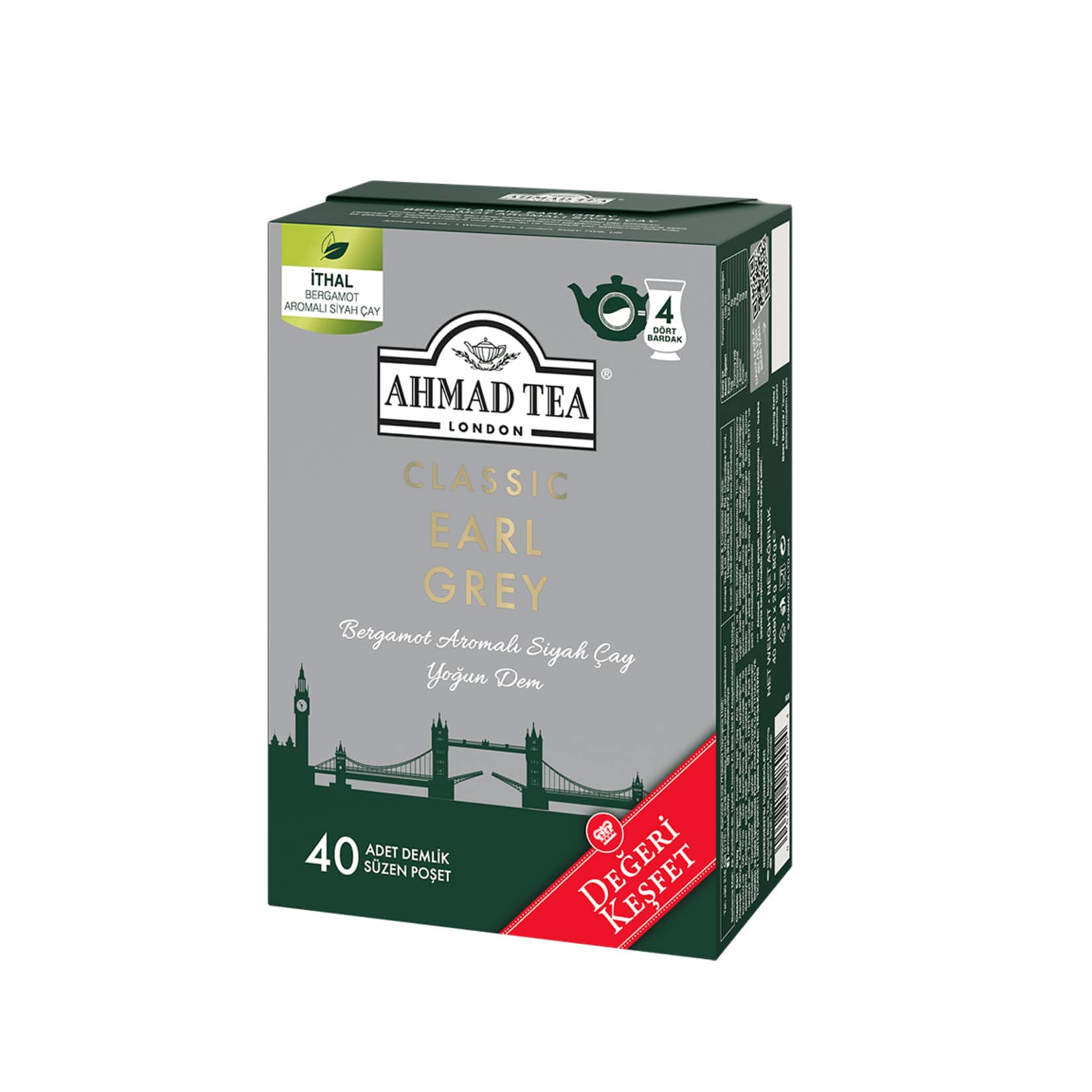 Ahmad Tea Classic Earl Grey Demlik Çay 40'lı 80 G