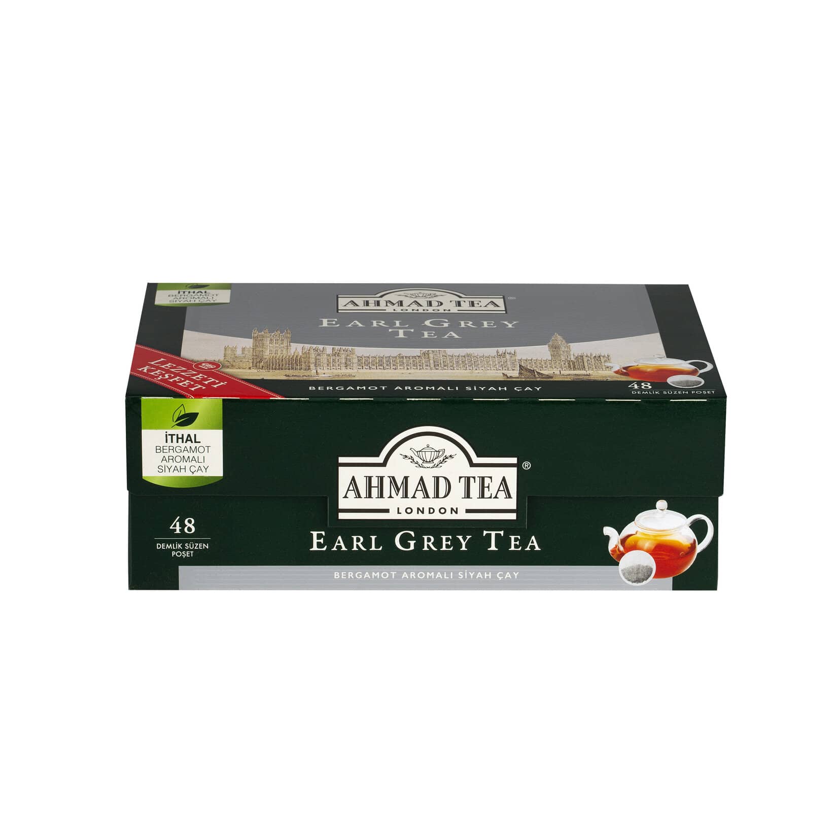 Ahmad Tea Earl Grey Demlik Poşet Çay 48'li 153,6 G