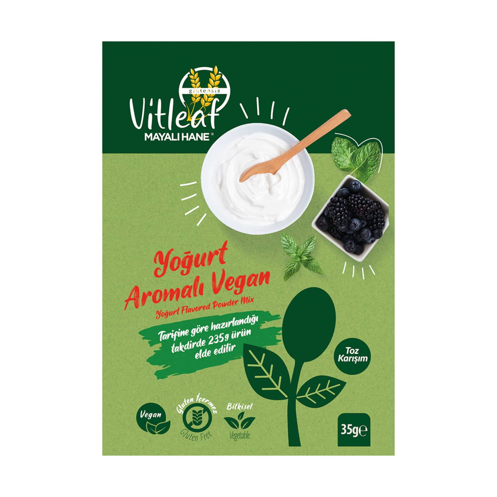 Vitleaf Yoğurt Aromalı Vegan Toz Karışım 35 G