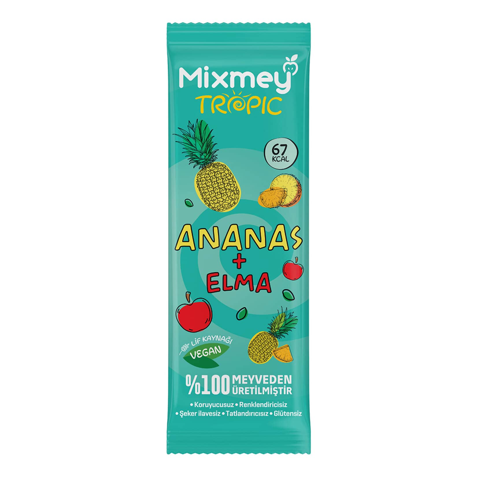 Mixmey Elmalı ve Ananaslı Tropic Meyve Bar 20 G
