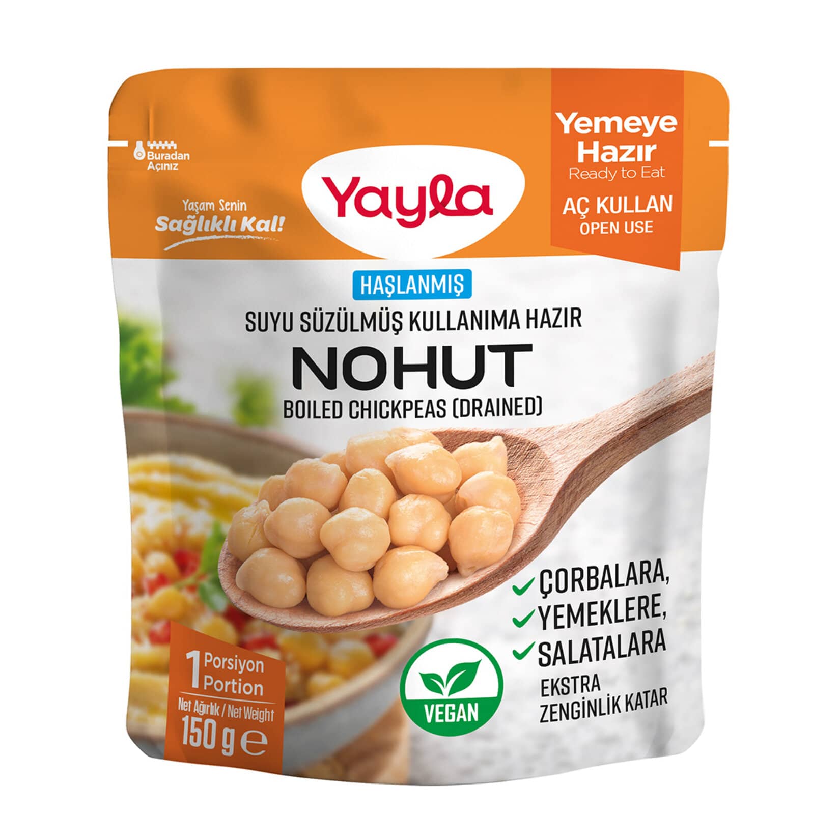 Yayla Haşlanmış Suyu Süzülmüş Nohut 150 g