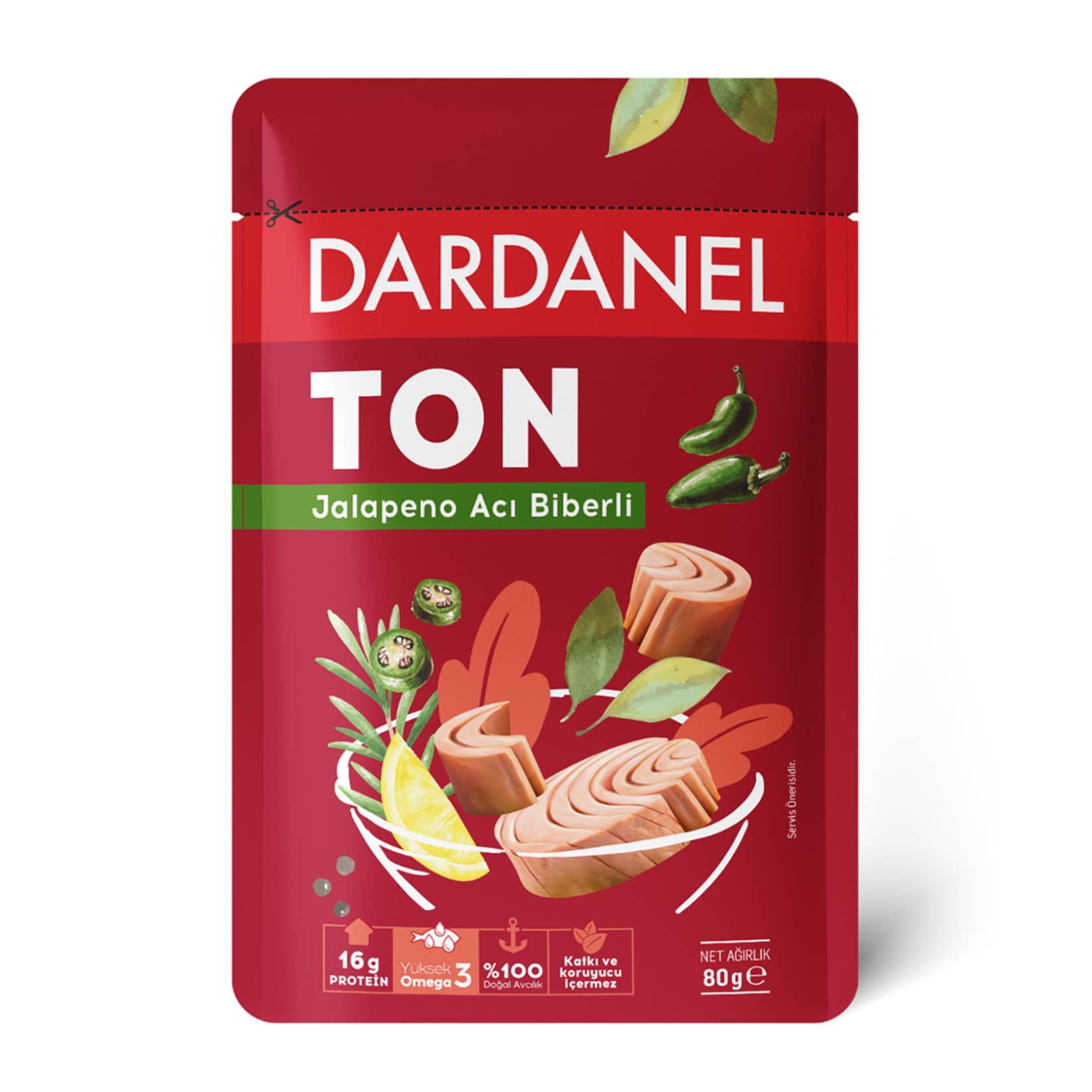 Dardanel Jalapeno Acı Biberli Ton Poşet 80 g