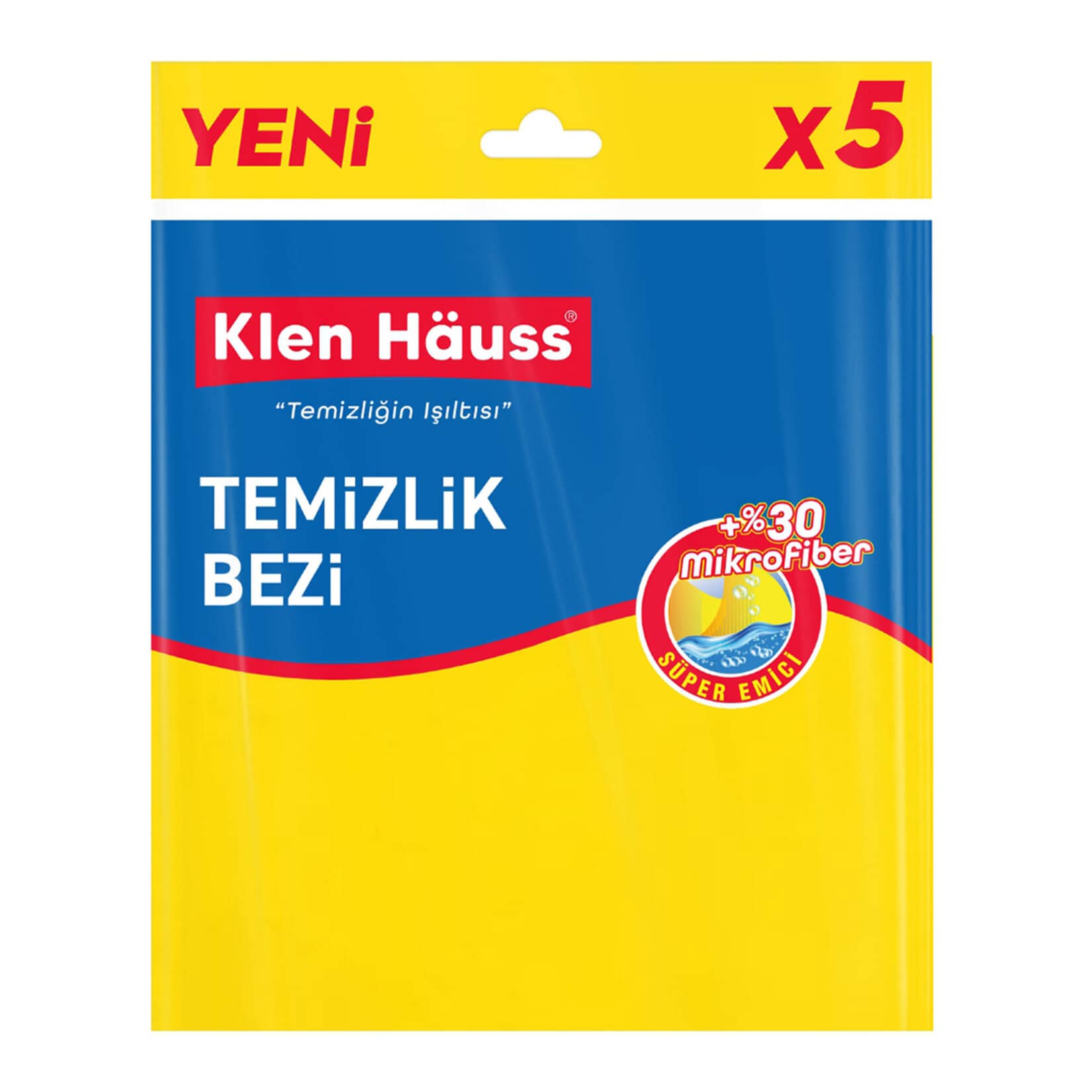 Klen Hauss %30 Mikrofiber Temizlik Bezi 5'li