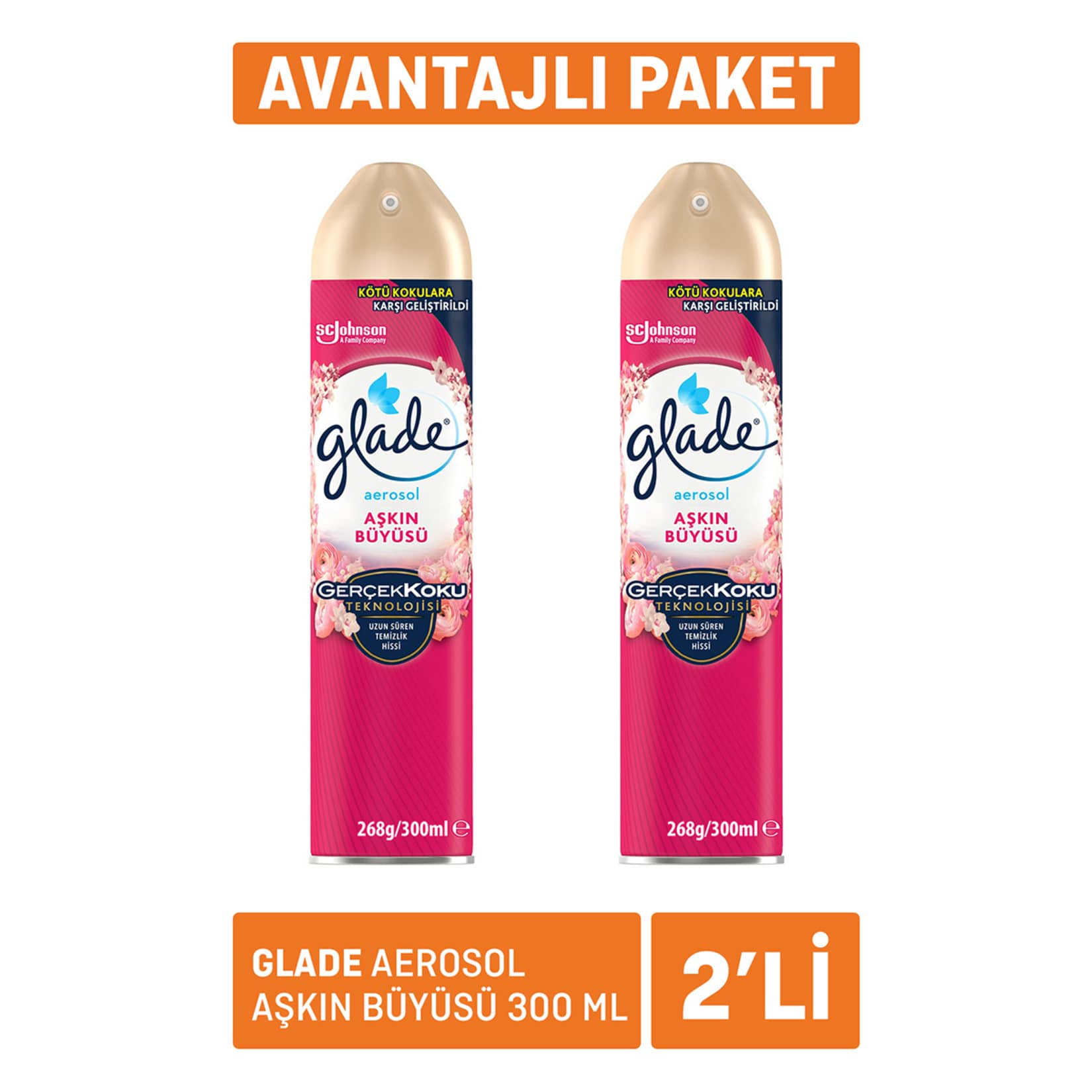 Glade Aerosol Aşkın Büyüsü 2 x 300 Ml
