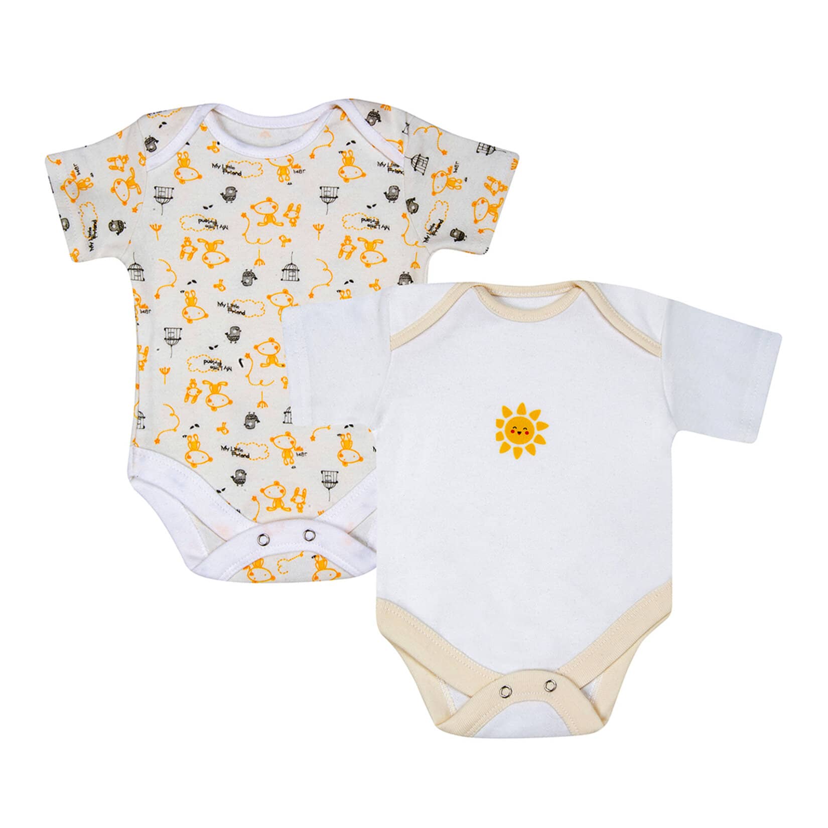Kardelen Bebe 2'li Kısakol Body 0-3 Ay Unisex
