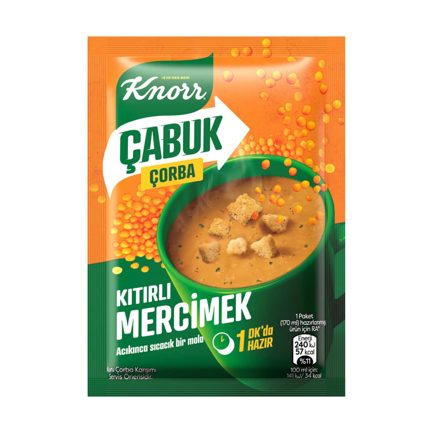 Knorr Çabuk Çorba Kıtırlı Mercimek 22 g