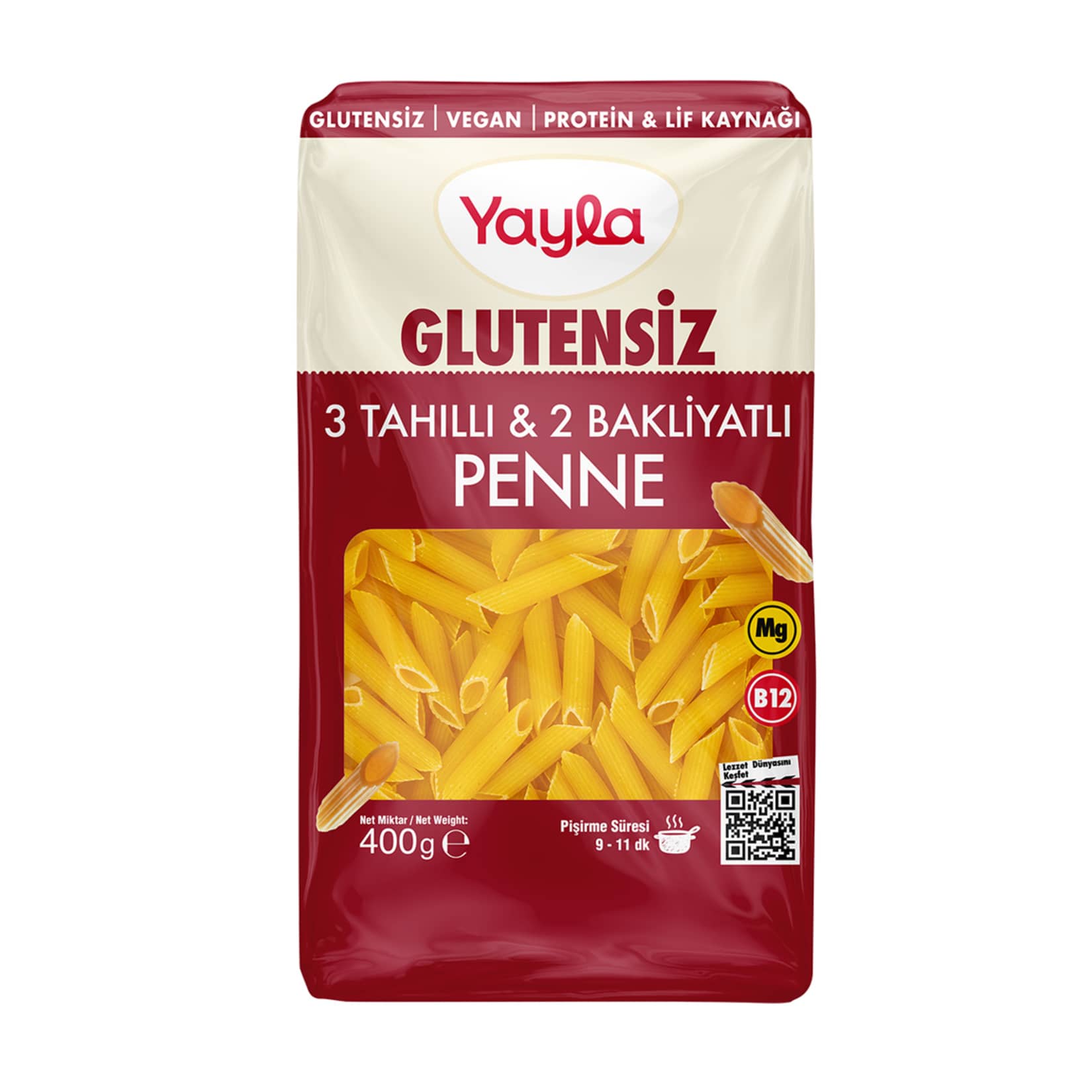 Yayla Glutensiz 3 Tahıl 2 Bakliyat Penne 400 g