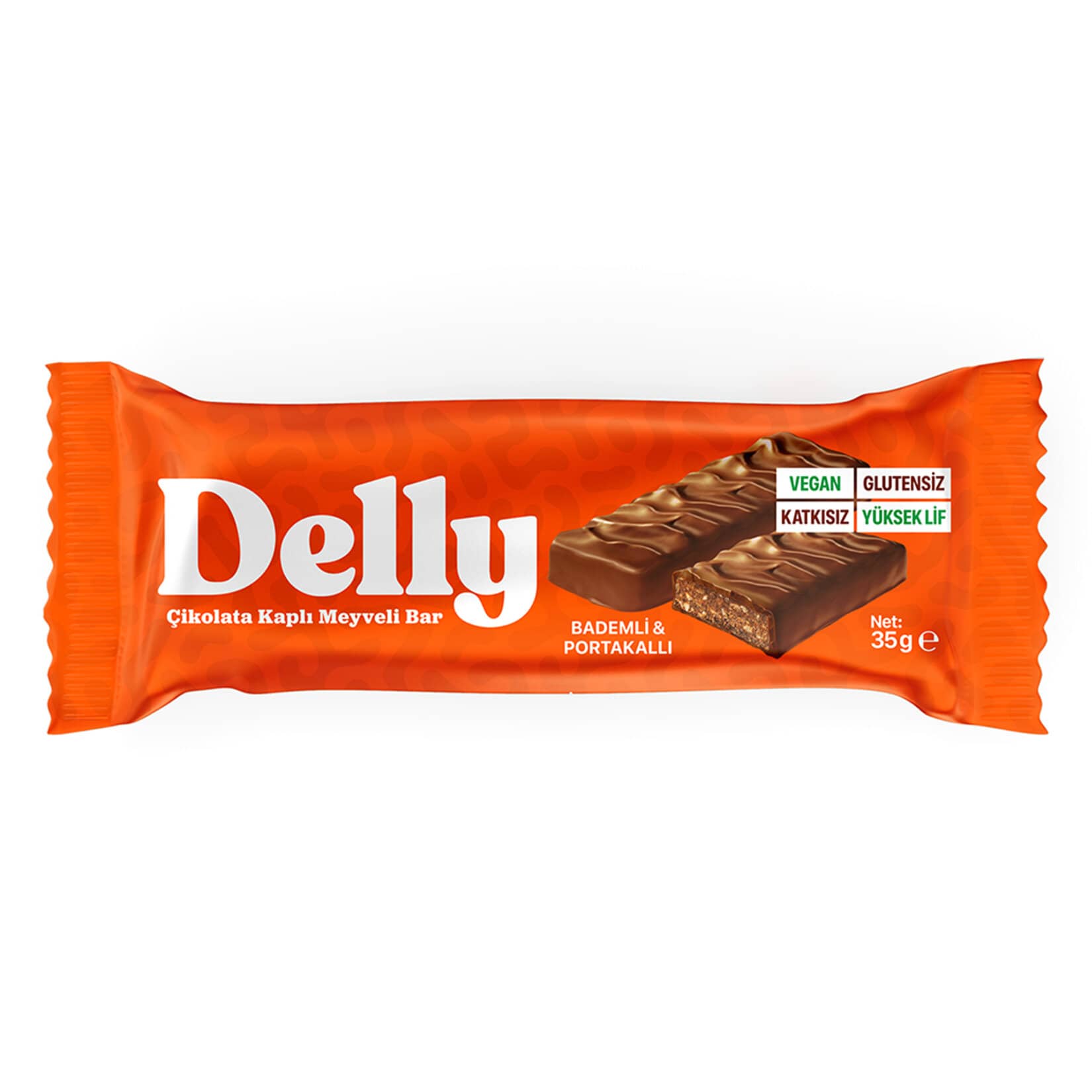Delly Vegan Bademli & Portakallı Meyveli Bar 35 G