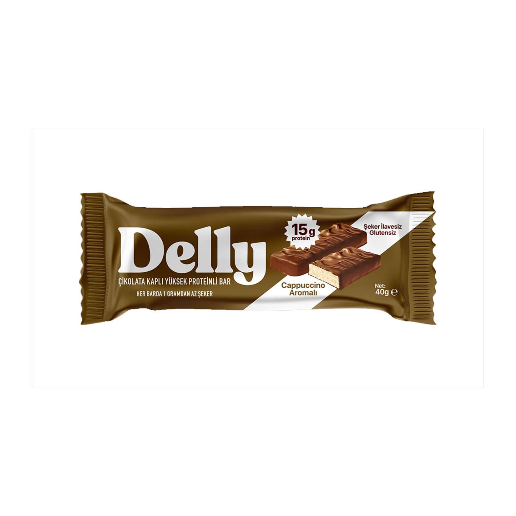 Delly Cappuccino Aromalı Protein Bar 40 G