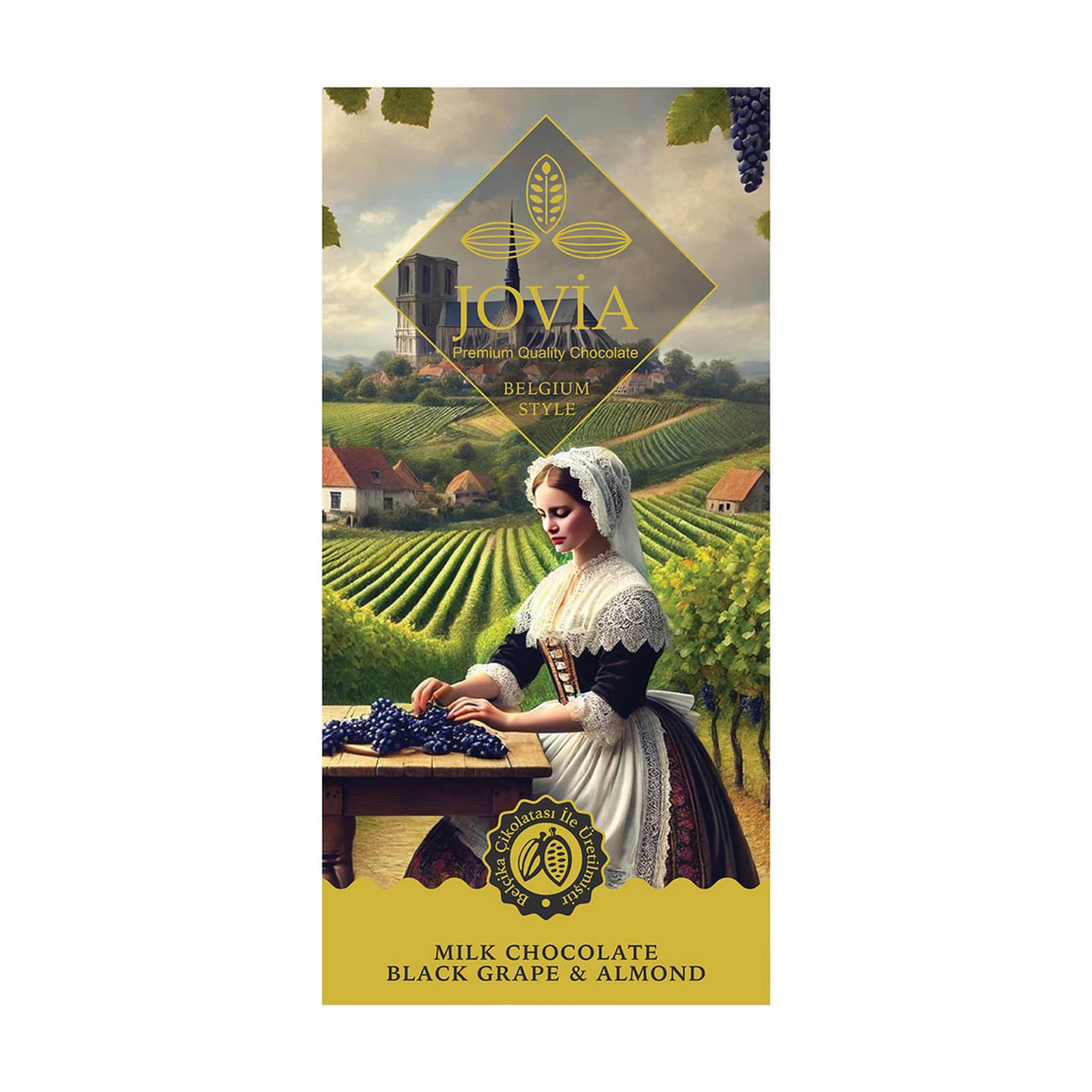 Jovia Belgium Style Sütlü Üzüm & Bademli Çikolata 80 G