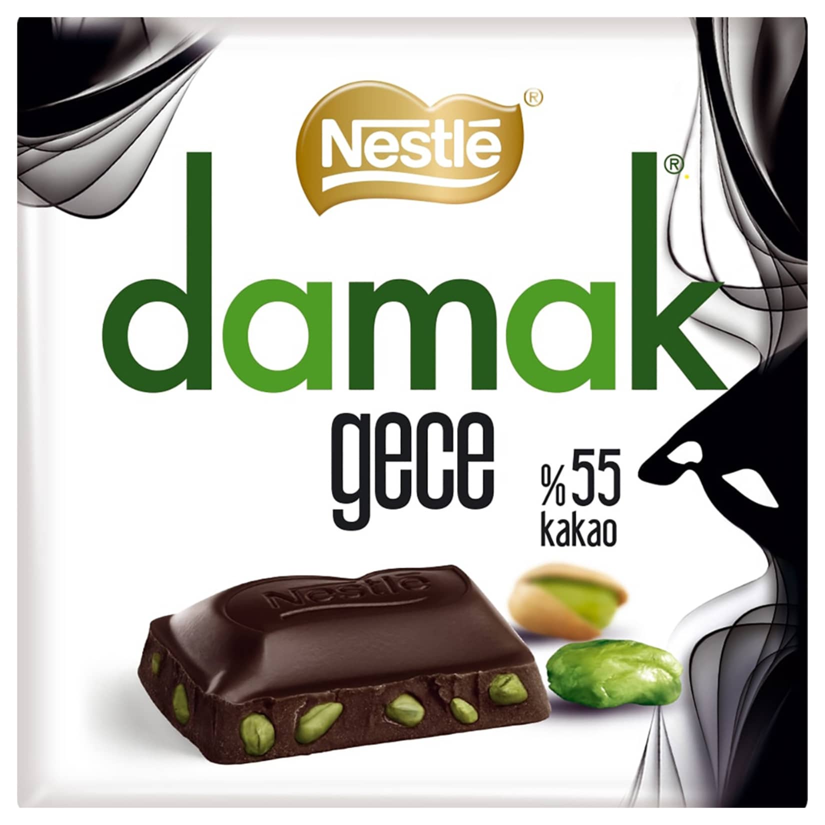 Nestle Damak Gece Antep Fıstıklı Bitter Çikolata 60 g