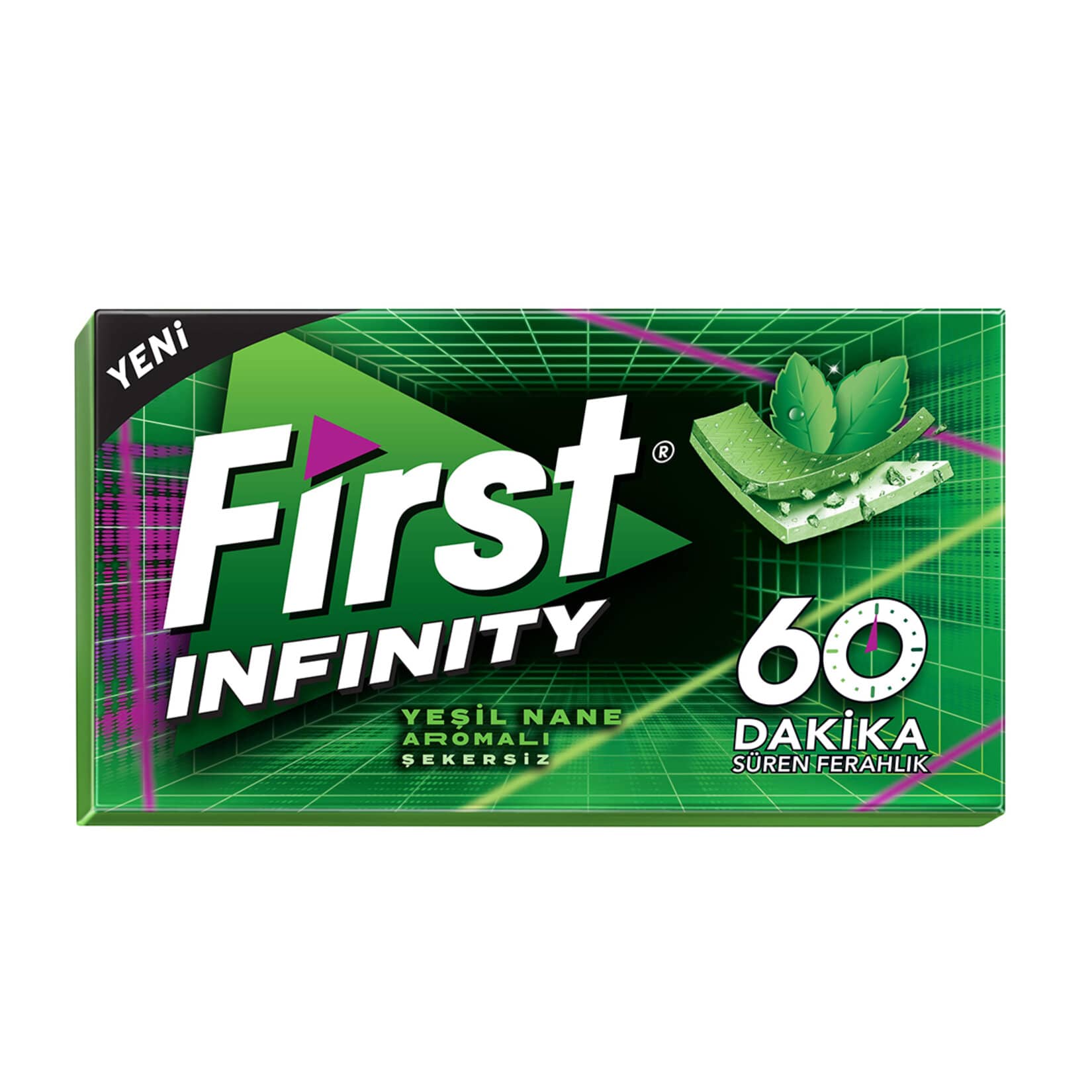 First 60 Dk Infinity Yeşil Nane Aromalı Sakız 27 g