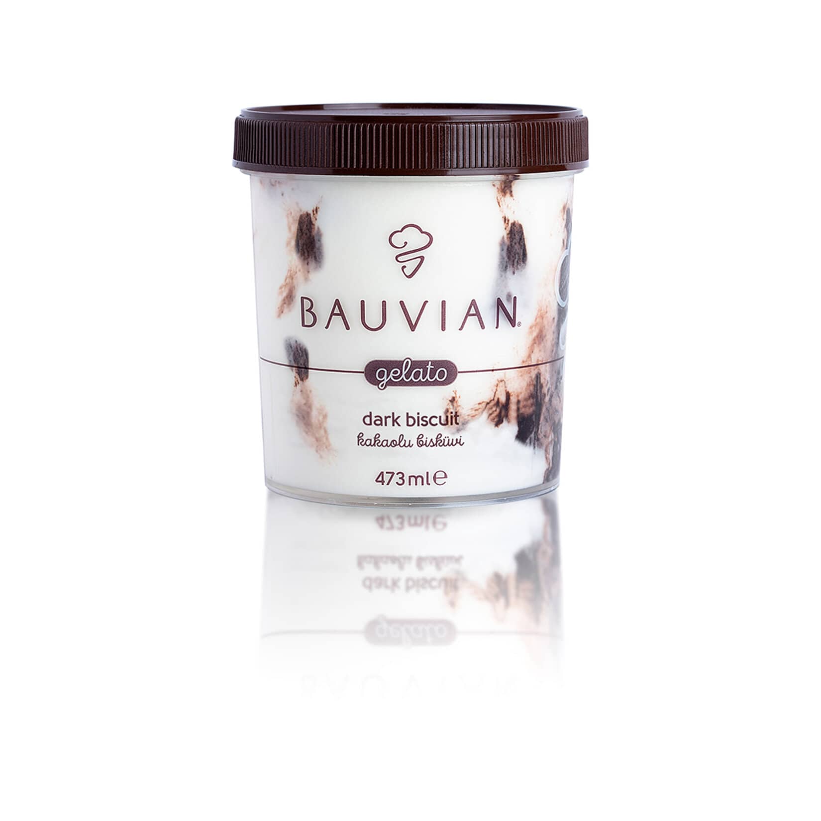Bauvian Yarım Yağlı Kakaolu Bisküvili Dondurma 473 ml