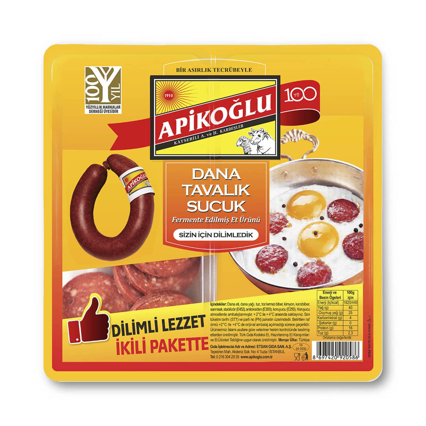 Apikoğlu Tavalık Sucuk 200 G