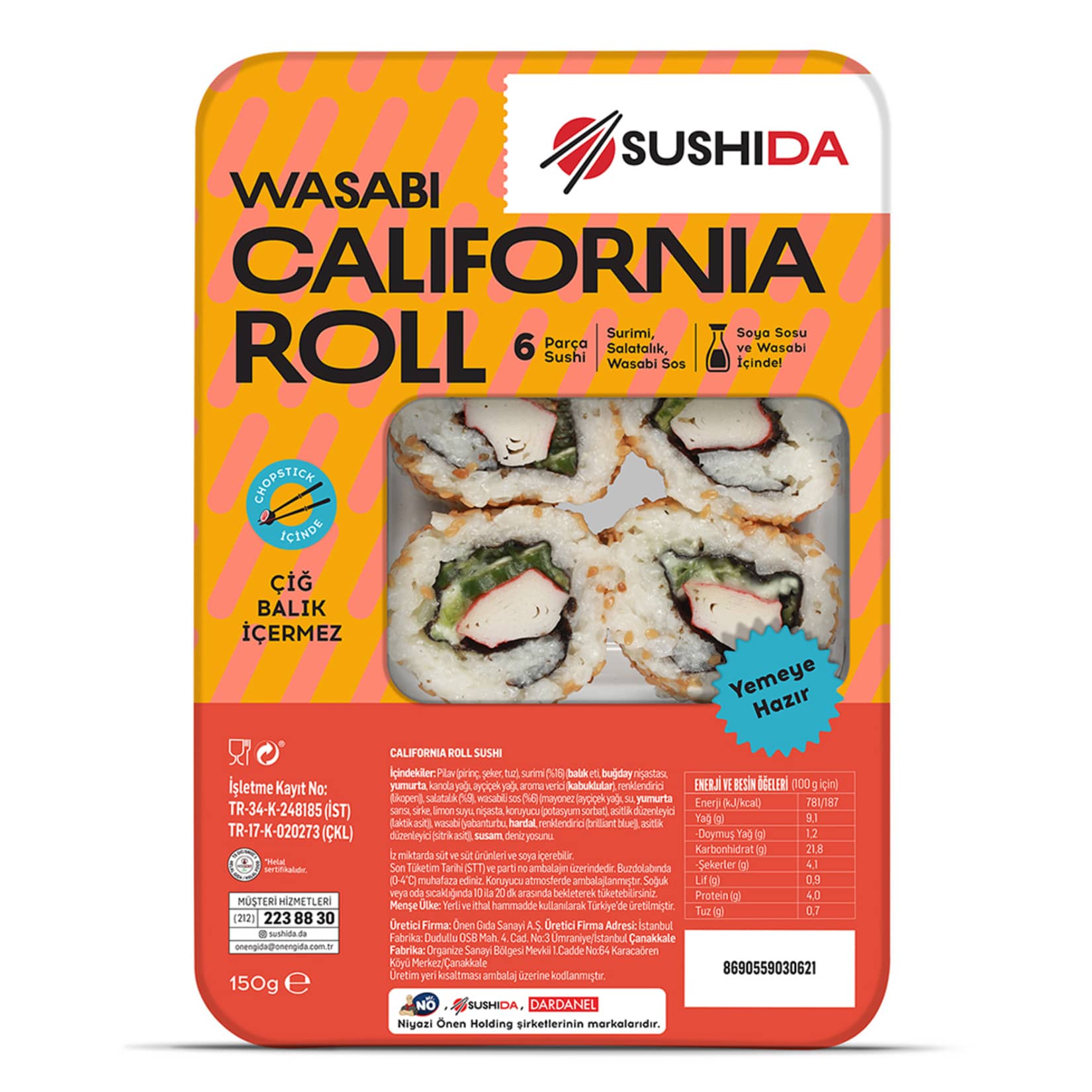 Sushida California Roll 6'lı Sushi 150 G