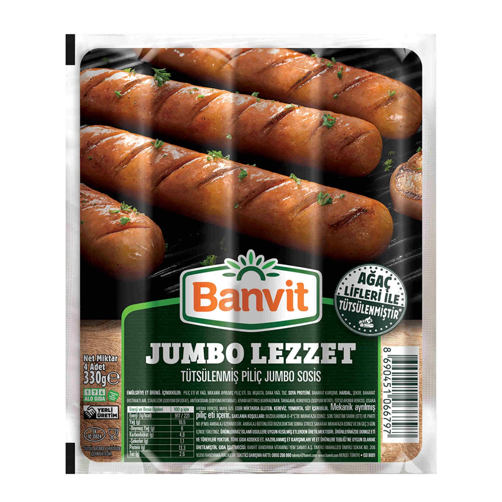 Banvit Tütsülenmiş Piliç Jumbo Sosis