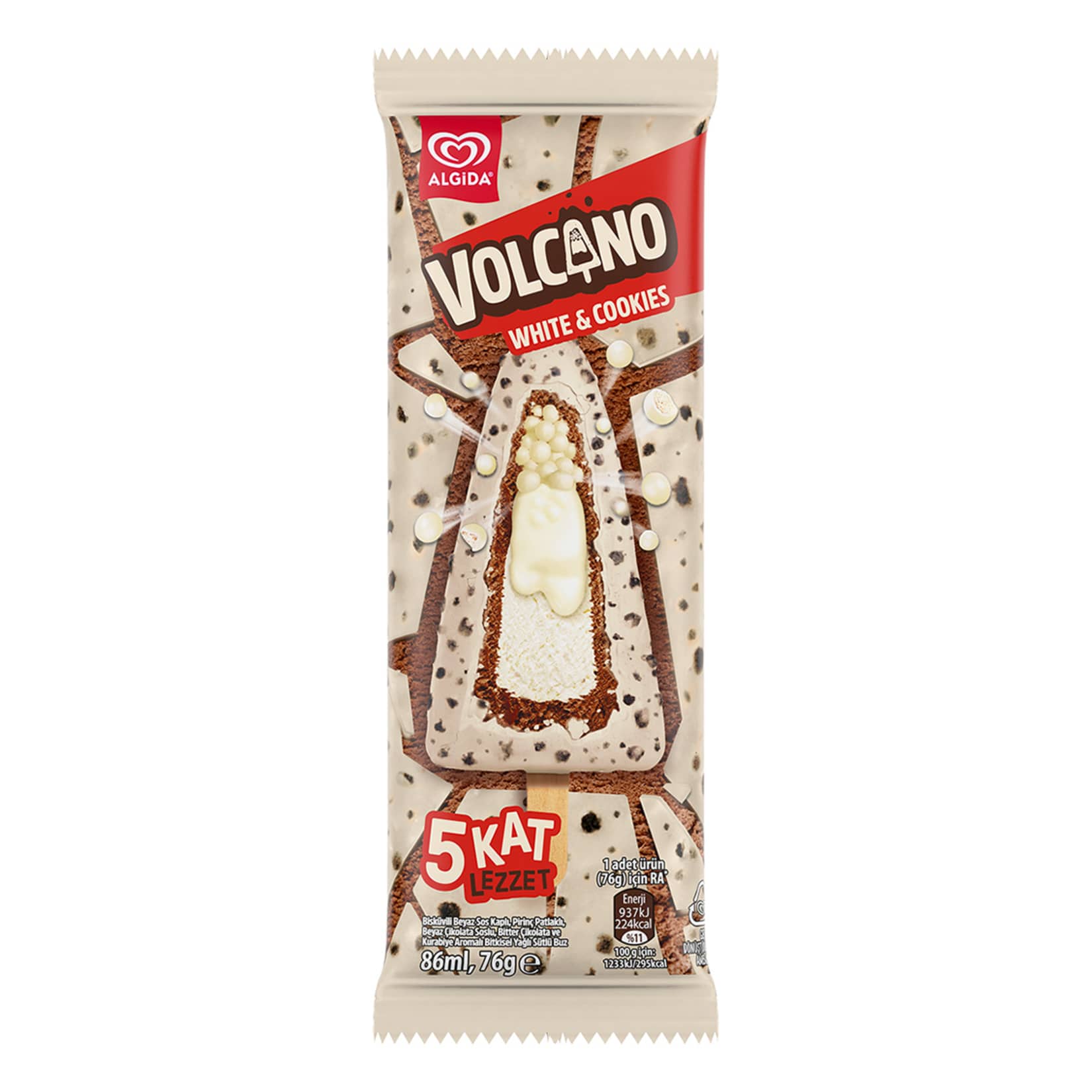 Algida Volcano White & Cookies 86 ml