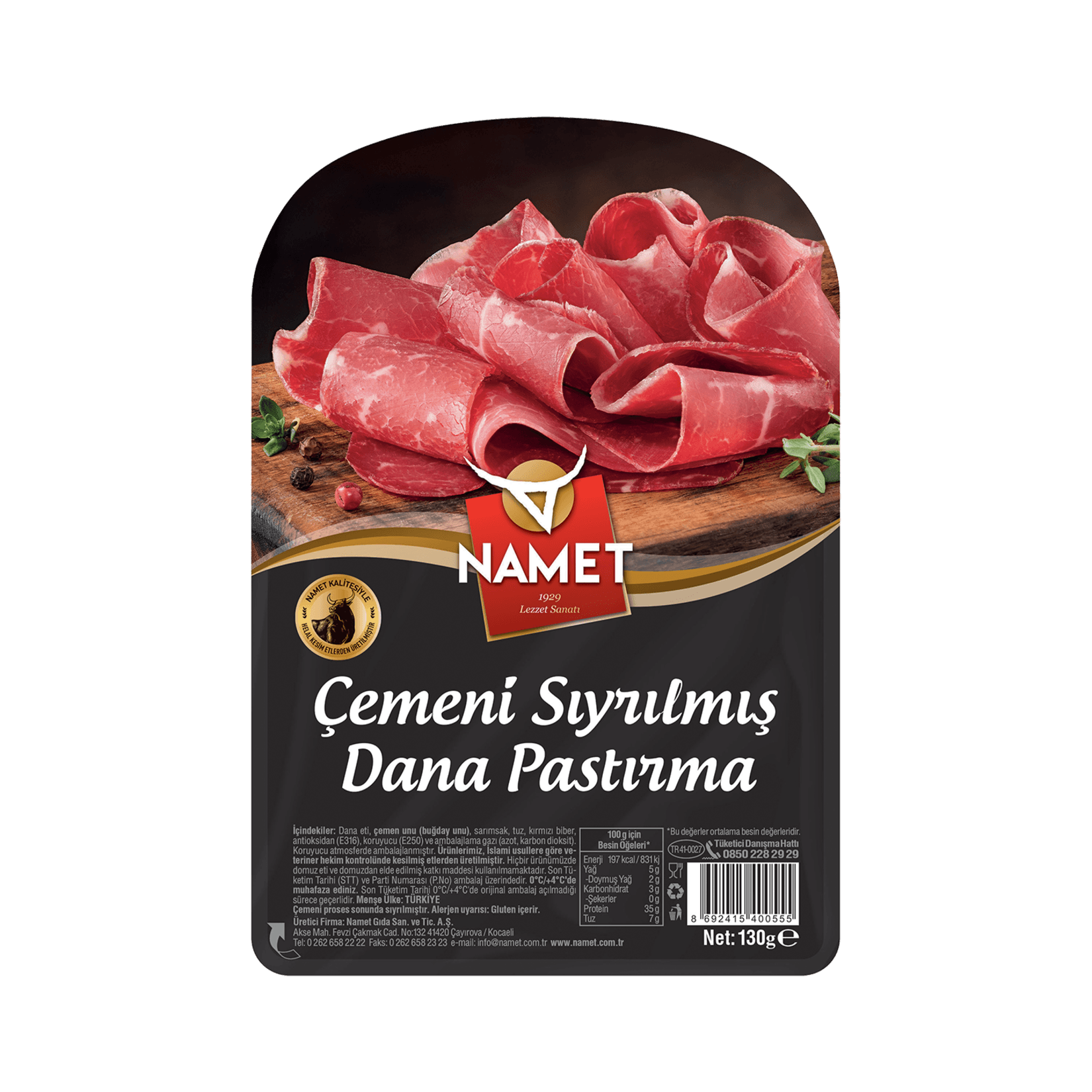 Namet Çemeni Sıyrılmış Dilimli Pastırma