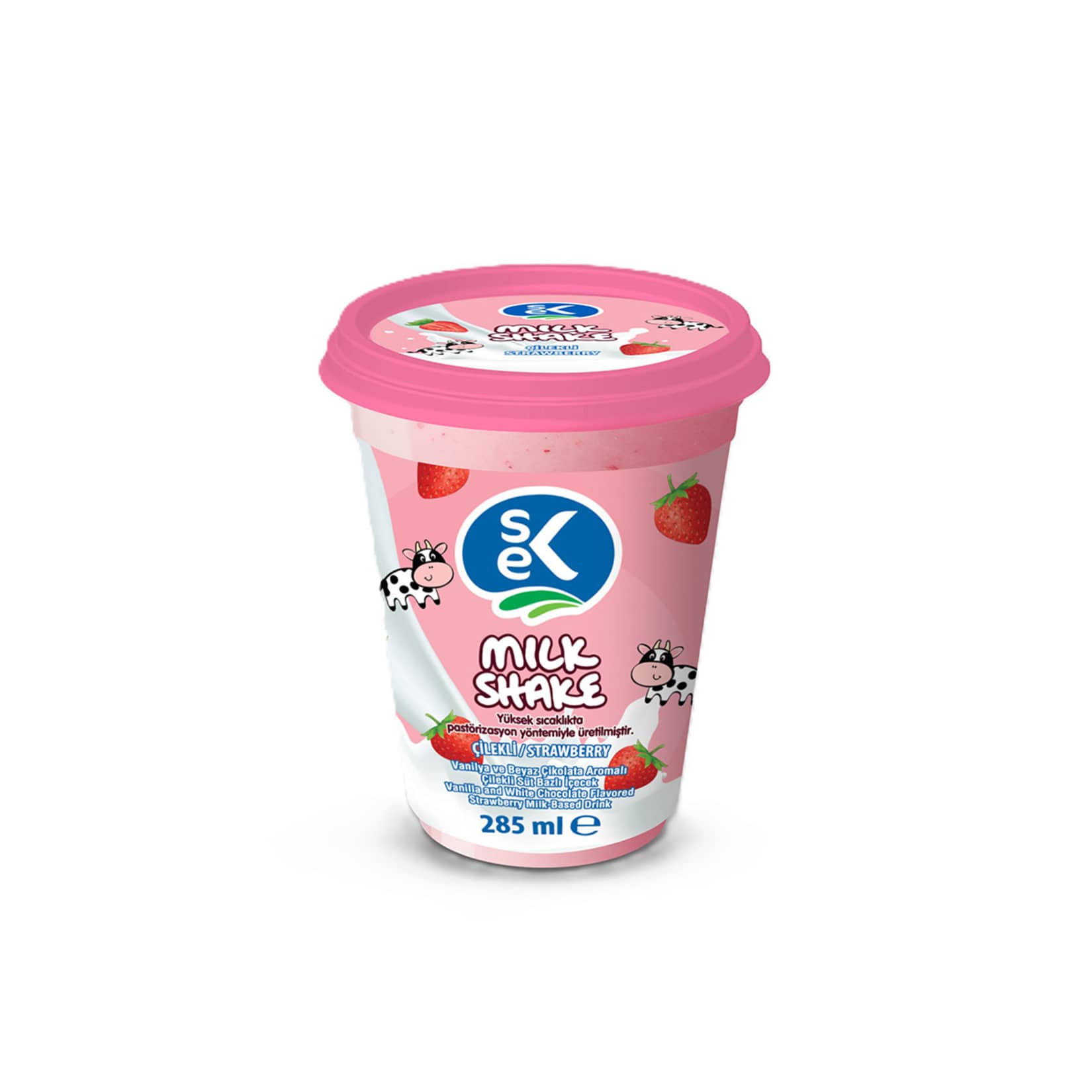 Sek Çilekli Milkshake Bardak 285 ml