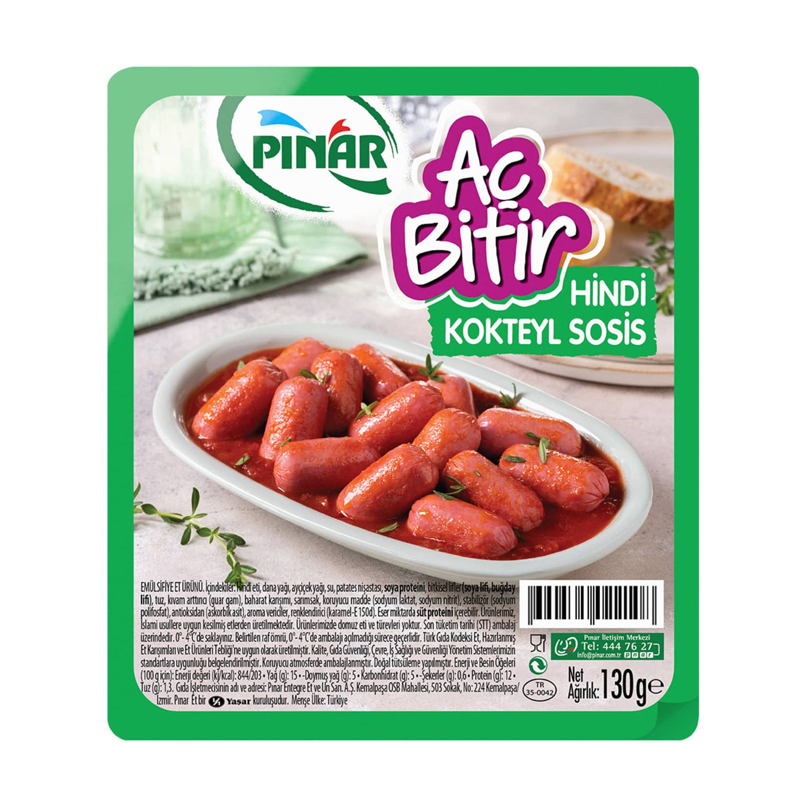 Pınar Aç Bitir Hindi Kokteyl Sosis